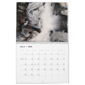 Schwarz-Weiß-Abstrakte Fluid-Kunst Kalender (Mär 2026)