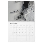 Schwarz-Weiß-Abstrakte Fluid-Kunst Kalender (Feb 2026)