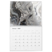 Schwarz-Weiß-Abstrakte Fluid-Kunst Kalender (Jan 2027)