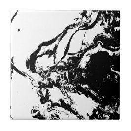 Schwarz-Weiß-Abstrakte Gesichter - Kunst Fliese