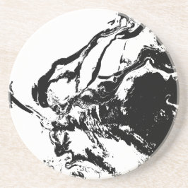 Schwarz-Weiß-Abstrakte Gesichter - Kunst Getränkeuntersetzer