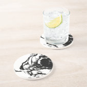 Schwarz-Weiß-Abstrakte Gesichter - Kunst Getränkeuntersetzer (Seite)