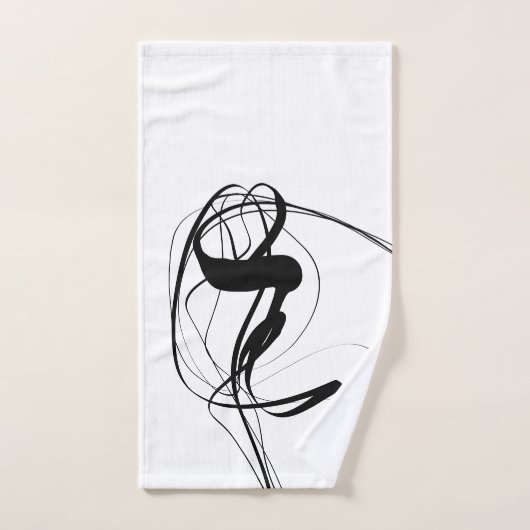 Schwarz-Weiß-Abstrakte Kunst Badhandtuch Set (Handtuch)