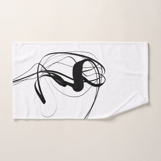 Schwarz-Weiß-Abstrakte Kunst Badhandtuch Set (Handtuch)