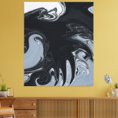 Schwarz-Weiß-Abstrakte Kunst | Beste abstrakte Kun Leinwanddruck (Insitu (Wohnzimmer))