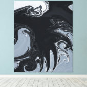 Schwarz-Weiß-Abstrakte Kunst | Beste abstrakte Kun Leinwanddruck (Insitu (Holzboden))