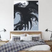 Schwarz-Weiß-Abstrakte Kunst | Beste abstrakte Kun Leinwanddruck (Insitu (Schlafzimmer))