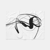 Schwarz-Weiß-Abstrakte Kunst Fleecedecke (Vorderseite (Horizontal))