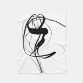 Schwarz-Weiß-Abstrakte Kunst Fleecedecke (Vorderseite)