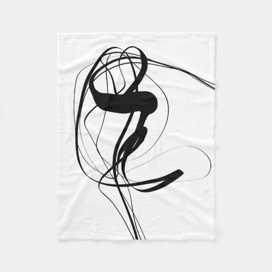 Schwarz-Weiß-Abstrakte Kunst Fleecedecke (Vorderseite)