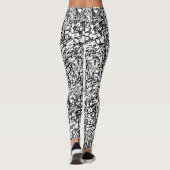 Schwarz-Weiß-Abstrakte Leggings (Rückseite)