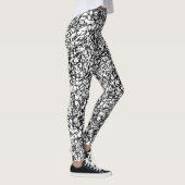 Schwarz-Weiß-Abstrakte Leggings (Rechts)
