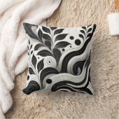 Schwarz-Weiß-Abstrakte Naturgestaltung Kissen (Decke)