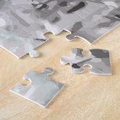 Schwarz-Weiß-Abstrakte Schnee-Blume Puzzle (Seite)