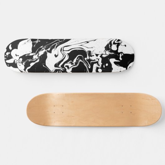Schwarz-Weiß-abstrakte Wirbel - Skateboard (Horizontal)