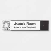 Schwarz-Weiß-Abstrakter Tigerkopf Türschild (Vorderseite )