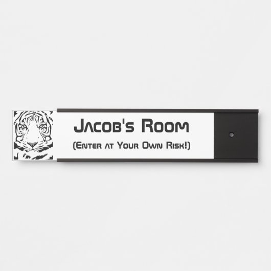 Schwarz-Weiß-Abstrakter Tigerkopf Türschild (Vorderseite )