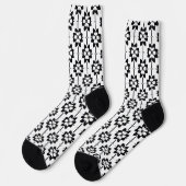Schwarz-Weiß-Abstraktes Blumenmuster Socken (Linkes Detail)
