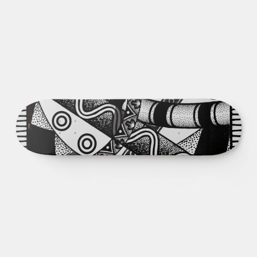 Schwarz/Weiß abstraktes Design 7 3/4" Skateboardde Skateboard (Horizontal)