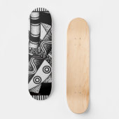 Schwarz/Weiß abstraktes Design 7 3/4" Skateboardde Skateboard (Vorderseite)