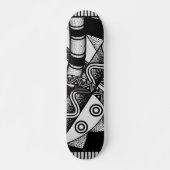 Schwarz/Weiß abstraktes Design 7 3/4" Skateboardde Skateboard (Vorne)