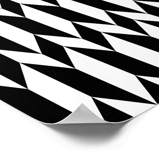 Schwarz-Weiß-Abstraktes Grafikmuster Poster (Ecke)
