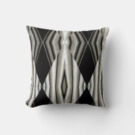 Schwarz-Weiß-Abstraktes Kissen