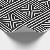 Schwarz-weiß abstraktes Linienmuster Geschenkpapier (Ecke)
