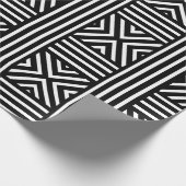 Schwarz-weiß abstraktes Linienmuster Geschenkpapier (Ecke)