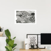 Schwarz-Weiß-Abstraktes Manatee Poster (Heimbüro)