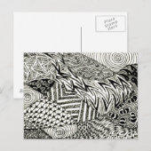 Schwarz-Weiß-Abstraktes Manatee Postkarte (Vorne/Hinten)