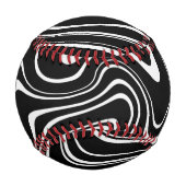 Schwarz-Weiß-Abstraktes Muster Baseball (Rückseite)