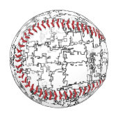 Schwarz-Weiß-Abstraktes Muster Baseball (Vorderseite Links)