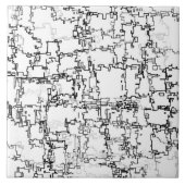 Schwarz-Weiß-Abstraktes Muster Fliese (Vorderseite)