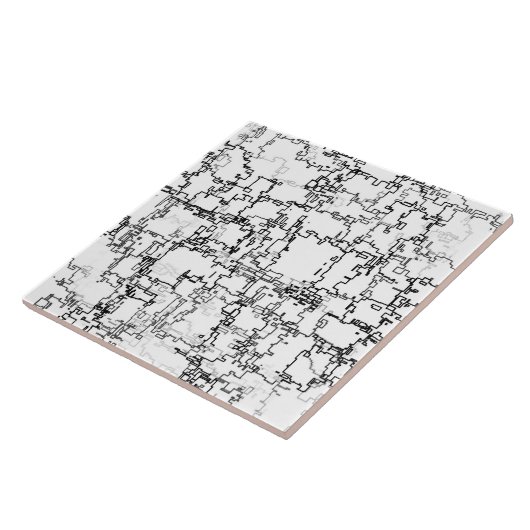 Schwarz-Weiß-Abstraktes Muster Fliese (Seite)