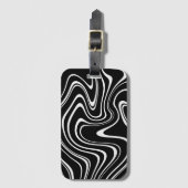 Schwarz-Weiß-Abstraktes Muster Gepäckanhänger (Vorderseite Vertikal)
