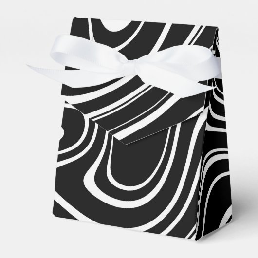 Schwarz-weiß abstraktes Muster Geschenkschachtel (Vorderseite)