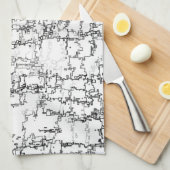 Schwarz-Weiß-Abstraktes Muster Geschirrtuch (Viertel Falte)