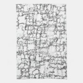 Schwarz-Weiß-Abstraktes Muster Geschirrtuch (Vertikal)