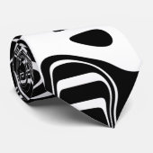 Schwarz-Weiß-Abstraktes Muster Krawatte (Gerollt)