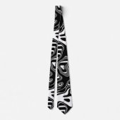 Schwarz-Weiß-Abstraktes Muster Krawatte (Rückseite)
