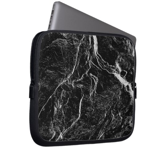 Schwarz-Weiß-Abstraktes Muster Laptopschutzhülle (Vorne Rechts)