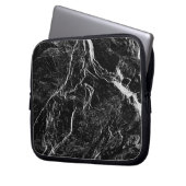 Schwarz-Weiß-Abstraktes Muster Laptopschutzhülle (Vorderseite Links)