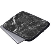 Schwarz-Weiß-Abstraktes Muster Laptopschutzhülle (Vorne Knopf)