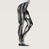 Schwarz-Weiß-Abstraktes Muster Leggings (Rechts)