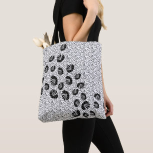 Schwarz-Weiß abstraktes Muster moderne Wandkunst   Tasche