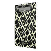 schwarz-weiß abstraktes Muster-Monogramm Mini Klemmbrett (Gewinkelt2)