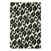 schwarz-weiß abstraktes Muster-Monogramm Mini Klemmbrett (Rückseite)
