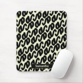 schwarz-weiß abstraktes Muster-Monogramm Mousepad (Mit Mouse)