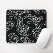 Schwarz-Weiß-Abstraktes Muster Mousepad (Mit Mouse)